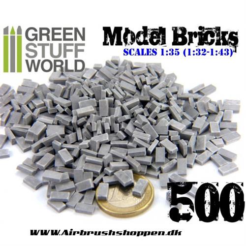 Model Bricks - Grey x 500 stk skala 1:35 (1:32-1:43)